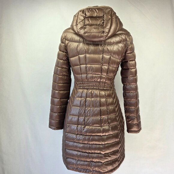 Calvin Klein Packable Hooded Premium Down Puffer Coat  Brown Size Medium - Picture 9 of 16